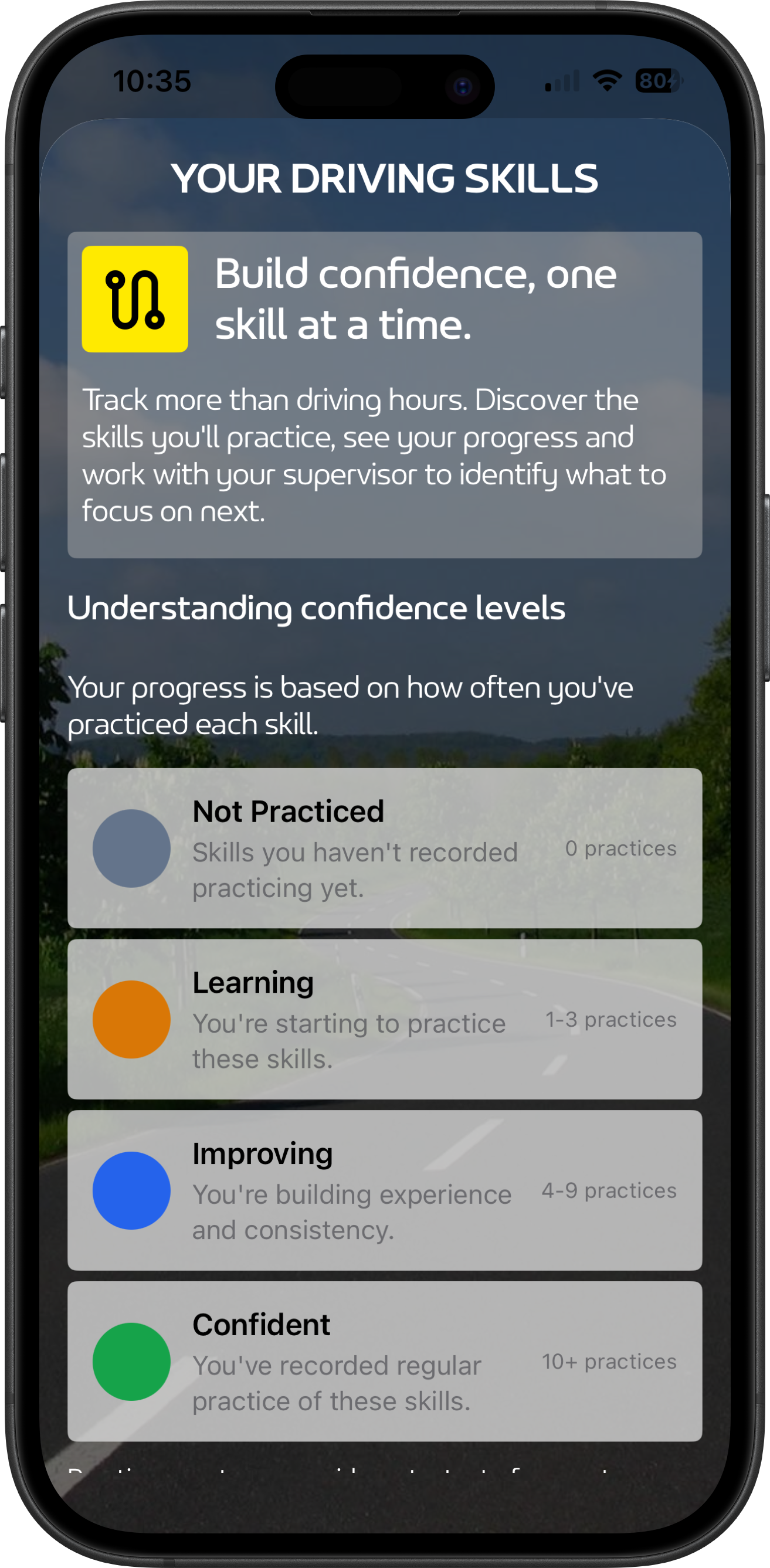LogMyDrive Skills Info